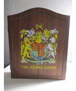 The Royal Arms Wood Cabinet Dart Board Chess Backgammon Dominoes Checker... - $98.99
