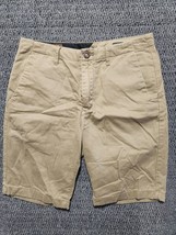 Volcom Shorts Adult Size 32 Tan Flat Front Cotton Casual Chino Mens - £6.56 GBP