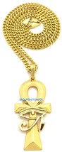 Egyptian Eye Of Ra On Ankh New Pendant With 24 Inch 4mm Cuban Chain Horus - £13.54 GBP