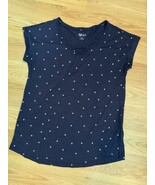 Style &amp; Co Women’s XS Shirt Top Navy Blue Star - $511.97 MXN