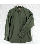 Mens Medium RedHead Long Sleeved Botton Down Olive Army Green Shirt 100%... - $9.88