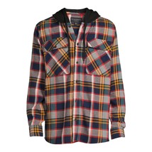 No Boundaries Men&#39;s Hooded Flannel Shirt, Blue Cove Size 2XL(50-52) - £17.77 GBP