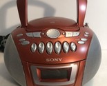 Sony CFD-E75 AM/FM Radio Cassette CD Player Red  Tested &amp; Working - $46.71