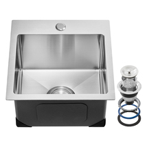 VEVOR Kitchen Sink Workstation 15 in 304 Stainless Top Mount Single Bowl - $79.99