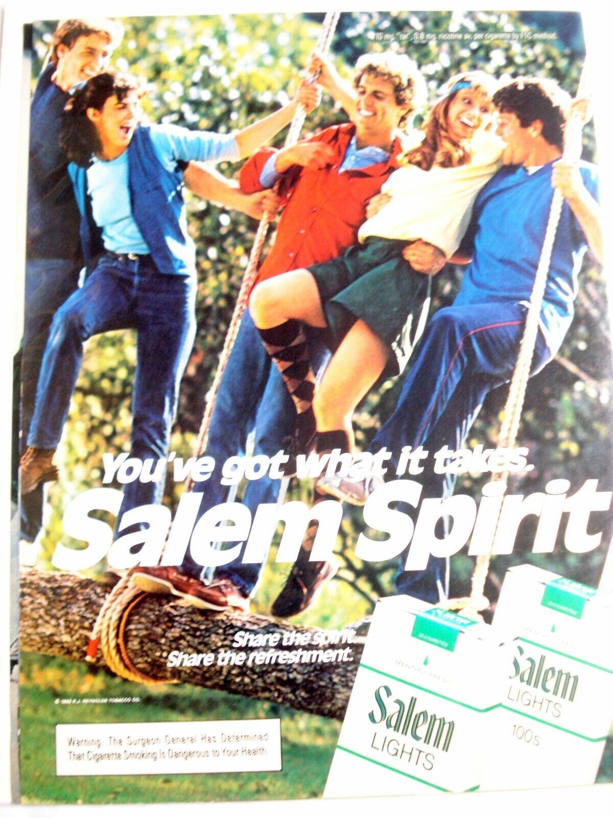 1983 Color Ad Salem Lights Cigarettes You've Got What It Takes Salem Spirit - $7.99