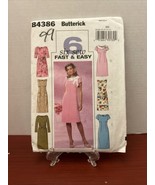 Butterick B4386 Straight Dress w Contrast Collar, Sleeve Options, Sash S... - $14.01