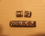 CHARMED EXPRESSIONS BRACELET LINKS (4) HEARTS, PASCINI CHARM HOLDER &amp; I ... - $6.29