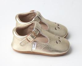 Hook &amp; Loop Soft-Sole Baby Mary Janes Gold Starbie Baby Shoes Baby Shoes - £15.95 GBP+