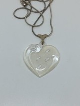 Vintage Sterling Silver Italy Heart Footprints Snake Chain Necklace 24&quot; - £19.66 GBP