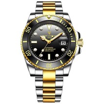 LIGE New Watch Men Automatic Mechanical Gold black - £70.19 GBP