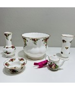 Royal Albert Lot Old Country Roses Vases Candleholder Ornament Bone Chin... - $3,638.30 MXN