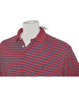 NEW Polo Ralph Lauren Polo Shirt!  L Red Gray &amp; Navy Stripes Soft Smooth... - $64.26 CAD