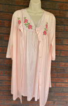 Vintage Gown Matching Robe Medium Large Sleeveless Pajamas Long Sleeve P... - $61.75