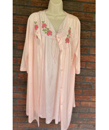 Vintage Gown Matching Robe Medium Large Sleeveless Pajamas Long Sleeve P... - £48.27 GBP