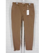 CHARLIE B Skinny Leg Twill Jeans Pants Frayed Tulip Hem Truffle NWT 6 - $89.09