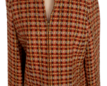DRESSBARN Plaid Blazer/Jacket Zip Front Orange/Rust Colors Lined Sz 12 - $14.84