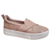 Halogen Blakely Platform Sneaker Leather Blush Pink Women&#39;s 8.5M Croc Embossed - £20.73 GBP