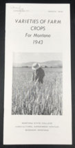 1943 Montana State College Varieties of Farm Crops Bozeman Circular 171 Wheat - £7.46 GBP