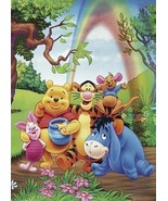 Winnie The Pooh Poster Whole Gang Rainbow Piglet Tigger Eeyore - $89.99