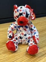 Ty Beanie Babies Red the Bear Plush 2003 4th of July Patriotic  KG JD - $14.85