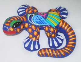 6&quot; Lizard Salamander Handpainted Clay Figurine Mexican Wall Art Decor L5 - £15.03 GBP