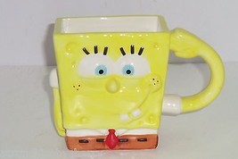 Spongebob Squarepants Coffee Mug Yellow Square Ceramic Viacom 2004  - £15.60 GBP