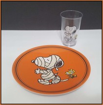 NEW Pottery Barn Kids Halloween Snoopy Mummy Plate and Tumbler - £22.80 GBP