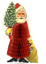 Vintage Father Christmas Honeycomb Card Santa Claus Paper Cardboard Anti... - $41.00