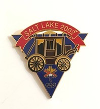 Rare 2002 Salt Lake City Winter Olympics Triangle Stage Coach Logo Pin LE - £23.47 GBP