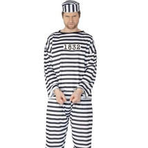 Convict Costume Adult Black White Mens - $19.40