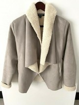 LAUREN Ralph Lauren Faux Suede Shearling Jacket Grey ( XS ) - $188.07