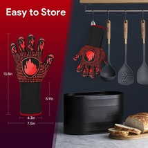 BBQ Gloves, Heat Resistant Oven Mitts Grilling Gloves - 1472℉ Extreme Heat Resis - £16.02 GBP