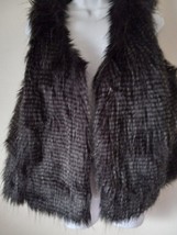 Xhilaration Womens Faux Fur Sweater Vest Open Front Size XL Brown / Black - $19.80