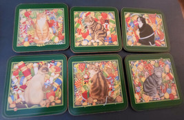 Pimpernel Christmas Cats Coasters Set of 6 - £11.37 GBP
