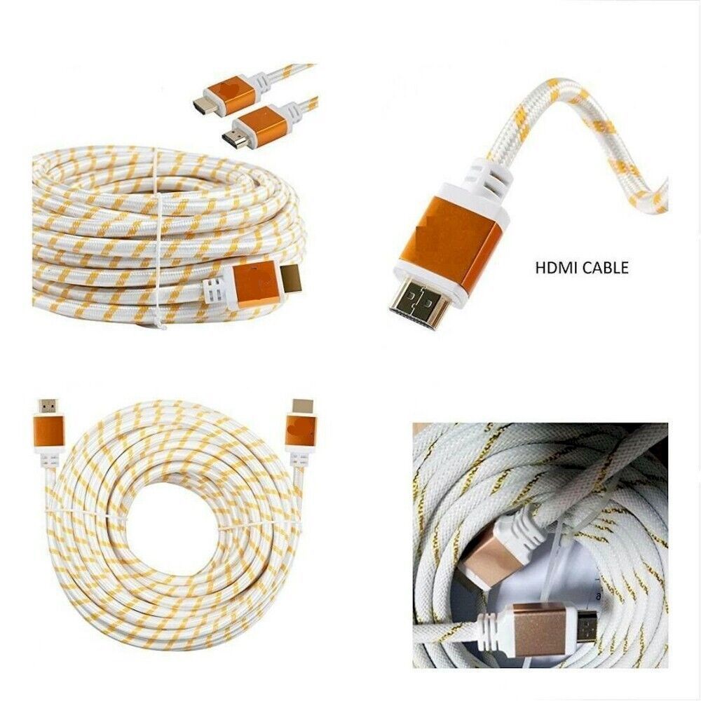 Premium HDMI Cable Cord M -- M 10ft White Braided - $9.95