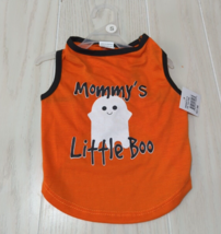 Mommy's Little Boo Ghost Dog Clothes Tank top shirt orange S Small Hallo... - $5.14