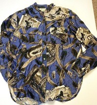 WORTH women&#39;s 100% Silk Animal Duck Print Shirt Top Blouse size 12 - £21.98 GBP