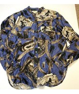 WORTH women&#39;s 100% Silk Animal Duck Print Shirt Top Blouse size 12 - £22.01 GBP