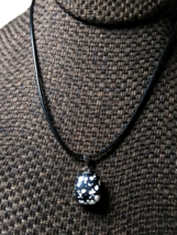 Snowflake Obsidian Nugget Necklace Natural Stone Adjustable Women Men Valentines - £5.19 GBP