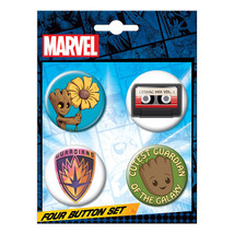 Guardians of The Galaxy Groot 4-Pack Button Set Multi-Color - £11.05 GBP
