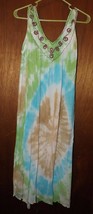 Cleopatra Tie Dye Light Pastels V Neck Beach Dress Cover Up - Free Size - £14.06 GBP