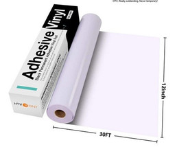 HTVRONT HTV Vinyl Rolls Heat Transfer Vinyl - 12&quot; x 30ft White HTV Vinyl - $17.26 CAD