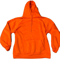 Women’s Plus 1X Basic Bright Orange Fleece Lined Pullover Hoodie High Vi... - $24.32
