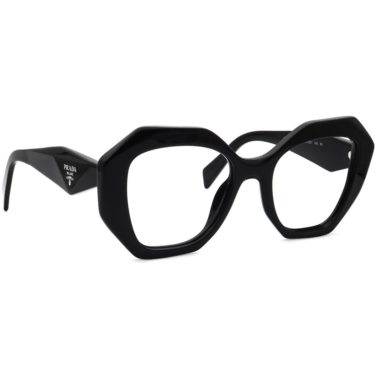 Prada Sunglasses Frame Only SPR 16W 1AB-5D1 Polished Black Butterfly Ita... - $129.99