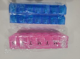 2 Pack Weekly Pill Organizer Case Push Button 7 Day Pill Box w/ Braile USA - $0.99+
