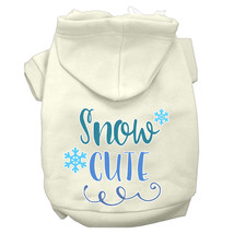 Cream Snow Cute Screen Print Dog Hoodie - Medium (Made in USA) - £14.84 GBP