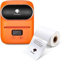 Phomemo-M110 Thermal Label Maker With One 50X50Mm Label, Wireless, Orange. - £71.92 GBP
