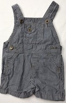 Overalls Shorts Sz 12 Mos Navy Blue White Striped Shorts - $20.04