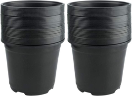 50 Pcs 6&quot; Plastic Plants Nursery Seedlings Pot/Pots Thick Soft Black Plastic... - £16.48 GBP