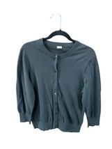 J Crew Womens XL Long Sleeve Button Up Cardigan Sweater Gray Lon Sleeve Lightwei - £16.79 GBP